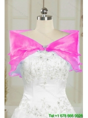 2015 Pretty Fuchsia Quince Dress with Beading and Ruffled Layers