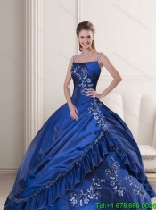 2015 Pretty Royal Blue Quinceanera Dresses with Appliques