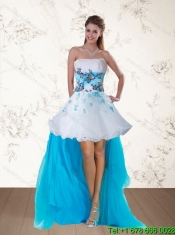 2015 Strapless Multi Color Quinceanera Dress with Appliques and Beading