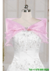 2015 Sweet Hot Pink Quinceanera Dresses with Beading and Ruffled Layers