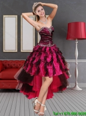 2015 Sweetheart Beaded and Ruffled Sweet 15 Dress in Multi Color