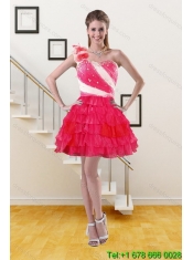 2015 Unique Multi Color Quince Dresses with Ruffled Layers and Beading