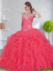 Custom Made 2015 Baby Blue Quinceanera Dress with Beading and Ruffles