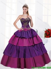 Custom Made 2015 Sweetheart Multi Color Quinceanera Dresses with Bowknot