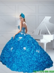 Custom Made 2015 Sweetheart Quinceanera Dresses with Beading and Pick Ups