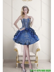 Custom Made Embroidery and Beading Blue Quince Dresses for 2015