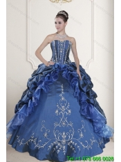 Custom Made Embroidery and Beading Blue Quince Dresses for 2015