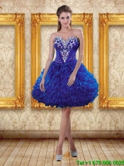 Custom Made Royal Blue 2015 Elegant Quinceanera Dresses with Beading and Ruffles