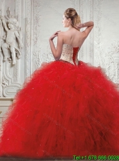 Custom Made Sliver and Red Quinceanera Dresses with Beading and Ruffles