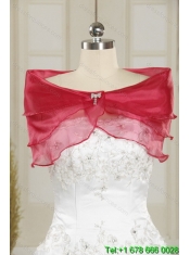 Detachable Wine Red Strapless Quinceanera Gown with Embroidery