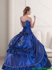 Luxurious Spaghetti Straps Royal Blue 2015 Quinceanera Dress with Appliques