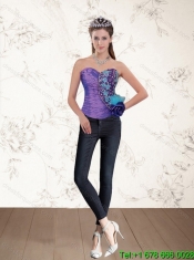 Multi Color Strapless Quinceanera Dress with Beading and Ruffles