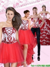 Multi Color Strapless Quinceanera Dress with Embroidery for 2015