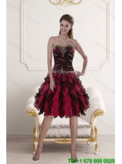 Multi Color Sweetheart Sweet 15 Dresses with Ruffles and Beading for 2015