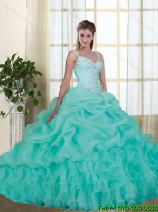 New Styles Beading and Appliques Quinceanera Dresses in Orange Red for 2015