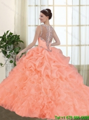 New Styles Beading and Appliques Quinceanera Dresses in Orange Red for 2015