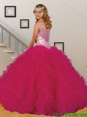 Pretty Appliques and Ruffles Baby Blue Quinceanera Dresses for 2015