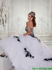 Pretty Sweetheart Quinceanera Dresses with Appliques and Brush Train