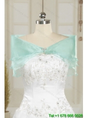 Pretty Turquoise Sweetheart Quinceanera Dresses with Beading and Ruffles for 2015