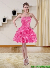 Sophisticated Hot Pink Sweet 16 Dresses with Beading and Ruffles