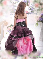 Multi Color Ruffled 2015 Adorable Little Girl Pageant Dress with Bownot and Hand Made Flower