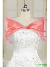 Detachable 2015 Strapless High Low Prom Dress with Beading and Ruffles