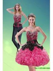 Detachable 2015 Sweetheart Multi Color Prom Dress with Ruffles and Beading