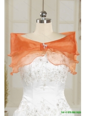 Detachable New Style Sweetheart A Line Beading Orange Red Prom Dress for 2015