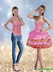 Detachable The Most Popular Beading and Ruffled Layers Rose Pink Prom Dress for 2015