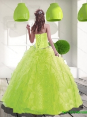 2015 Beautiful Sweetheart Beading Quinceanera Dress in Spring Green