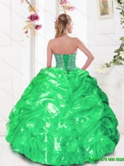 2015 Custom Made Sweetheart Quinceanera Dresses with Beading and Pick Ups