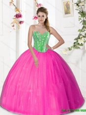 2015 Custom Made Sweetheart Quinceanera Dresses with Beading and Pick Ups