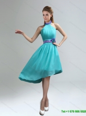 2015 Elegant Appliques Red Quinceanera Dress and Turquoise Short Dama Dresses and Halter Top Ball Gown Little Girl Dress