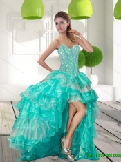 2015 Elegant Beading and Ruffled Layers Quinceanera Gowns in Multi Color