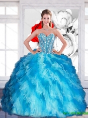 2015 Elegant Sweetheart Multi Color Quinceanera Dresses with Beading and Ruffled Layers