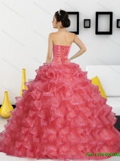 2015 Elegant Sweetheart Quinceanera Dresses with Appliques and Ruffled Layers