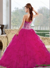 2015 Luxurious Sweetheart Quinceanera Gown with Appliques and Ruffles