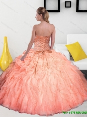 2015 New Styles Beading and Ruffles Sweetheart Quinceanera Dresses