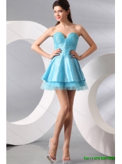 2015 Ruffled Red Quinceanera Gown and Light Blue Sweetheart Beading Prom Dresses and Halter Top Beaded Flower Girl Dress