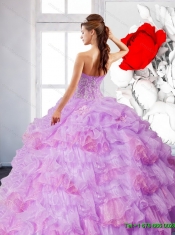 Artistic Strapless Appliques and Ruffles 2015 Quinceanera Dress in Lilac