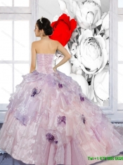 Beading and Appliques 2015 Artistic Quinceanera Dresses with Brush Train