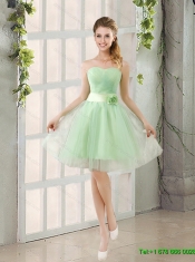 Beading Multi Color Sweetheart Quinceanera Gown and Apple Green Short Prom Dresses and  Straps Ruffles Little Girl Dress