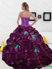 Best 2015 Luxurious Sweetheart Quinceanera Dresses with Pick Ups and Appliques