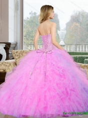 2015 Best  Beading and Ruffles Sweetheart Quinceanera Gown
