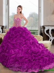 Best Sweetheart 2015 Quinceanera Dresses with Beading and Pick Ups