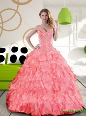 Best Sweetheart 2015 Quinceanera Dress with Beading and Ruffles