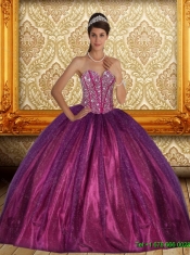 Brand New Beading Sweetheart Ball Gown Custom Made Sweet 15 Dress for 2015