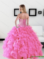 Classical Beading and Ruffles Sweetheart Quinceanera Dresses for 2015