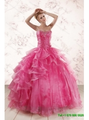 Coral Red Strapless Beading Sweet 16 Dress and  Sweetheart Beading Prom Dresses and Halter Top Little Girl Dress