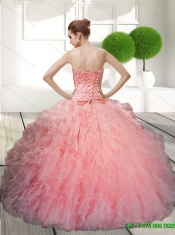 Decent Ball Gown Beading and Ruffles Quinceanera Dresses for 2015